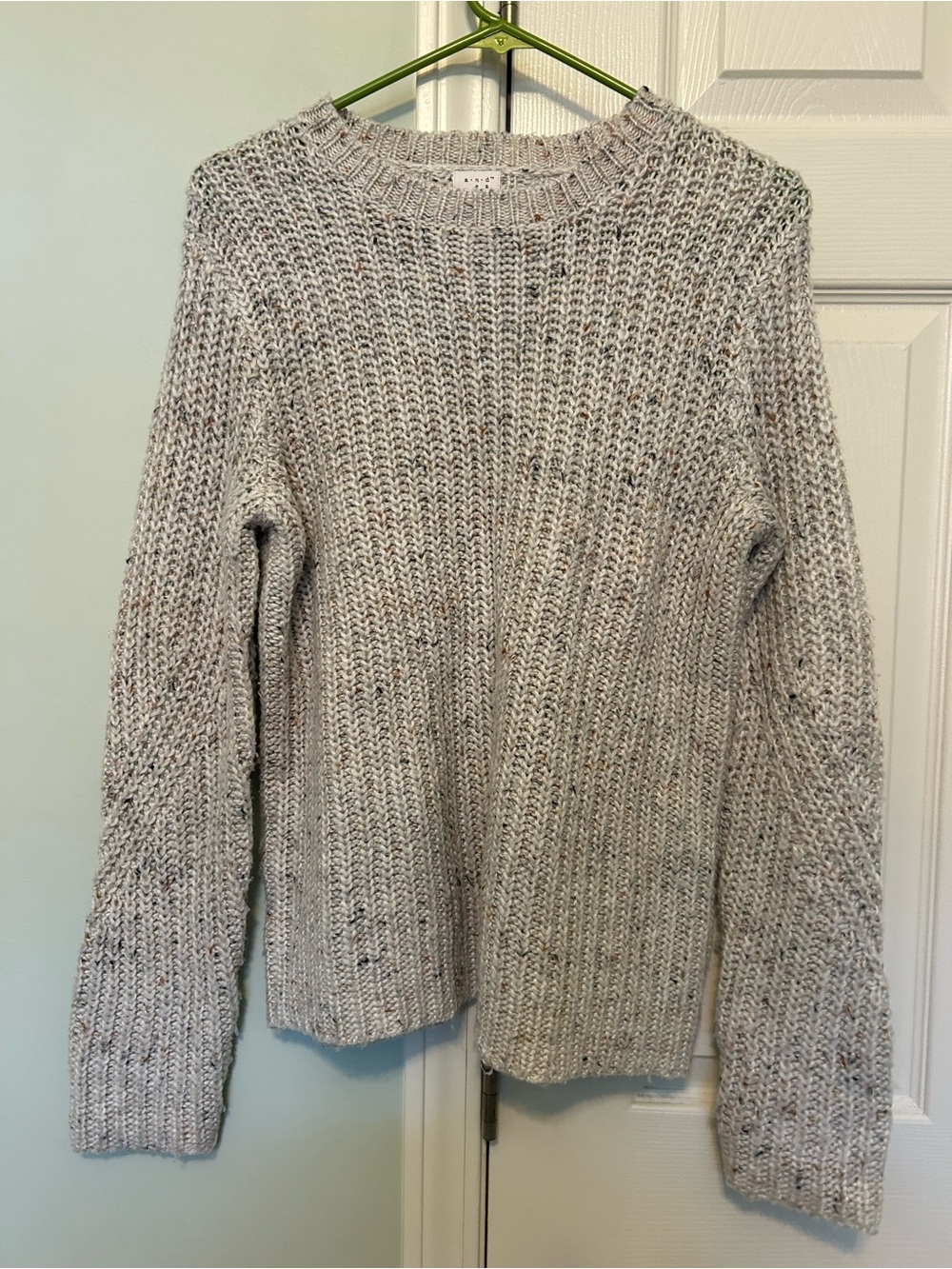 a new day Marled Crewneck Sweater in Cream with Brown Flecks